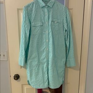 Vineyard Vines Women’s Long-Sleeve Mint Gingham Tunic